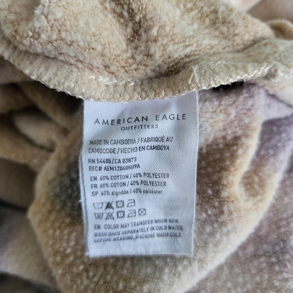 American Eagle Tie-Dye Hoodie in Purple and Tan - Picture 5 of 6